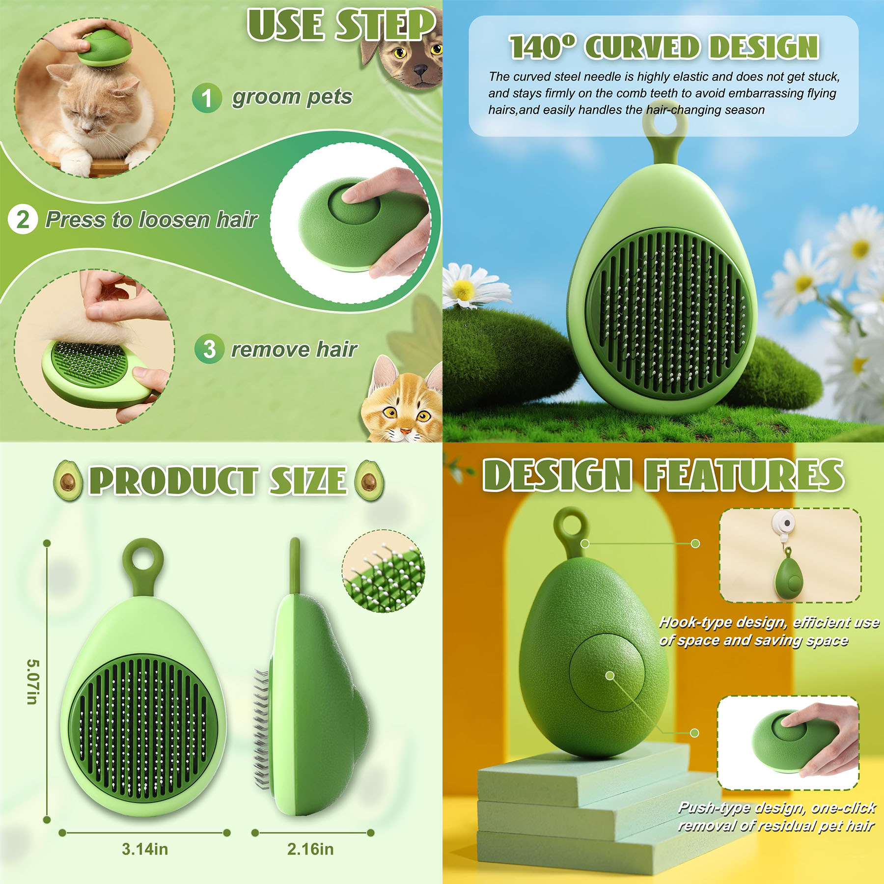 Cute Fruit Shaped Brush for Dogs & Cats 2