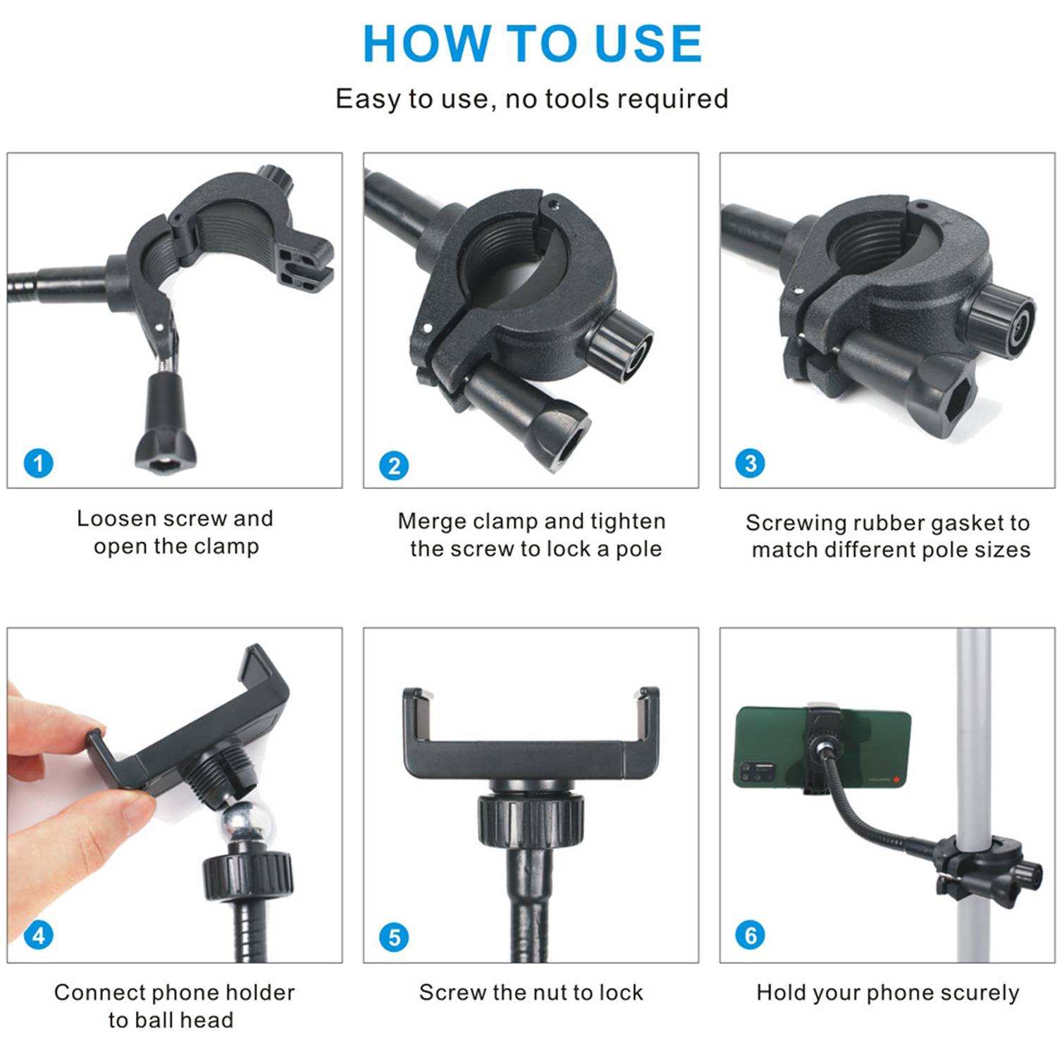 Plastic Flexible Microphone Phone Holder 4