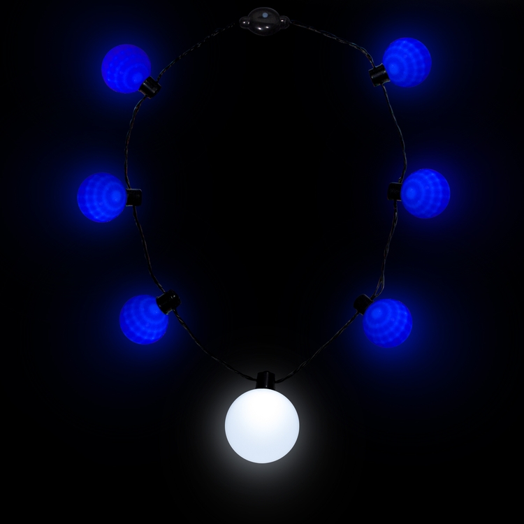 Blue LED Medallion Ball Necklace
