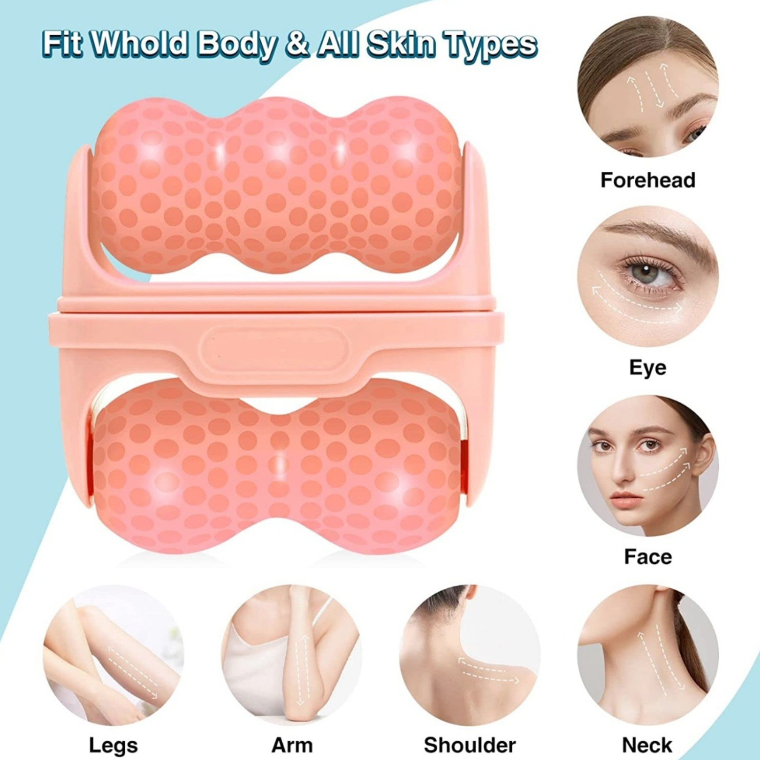 Dual heads Silicone Ice Roller Facial Massager 5