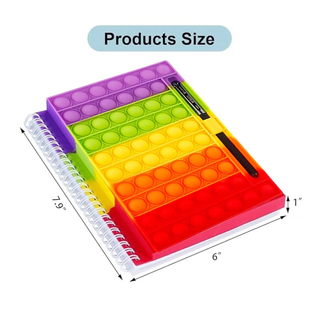 Spiral Notebook Bubble Push Pop Fidget Silicone Toy 7