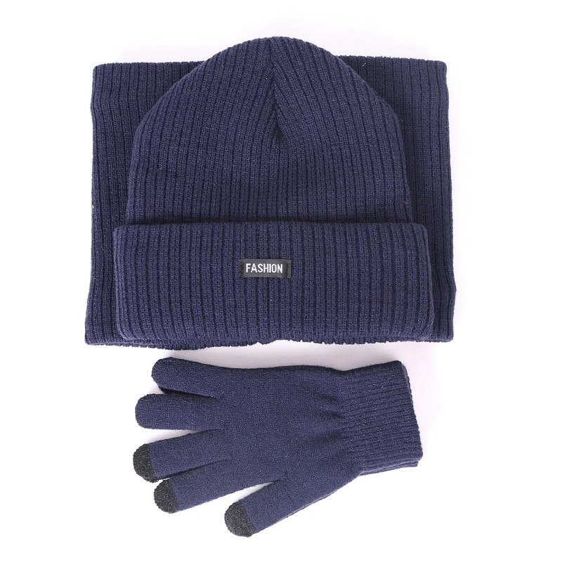 3 Piece Winter Beanie Hat Touchscreen Gloves Scarf Warm Set 8