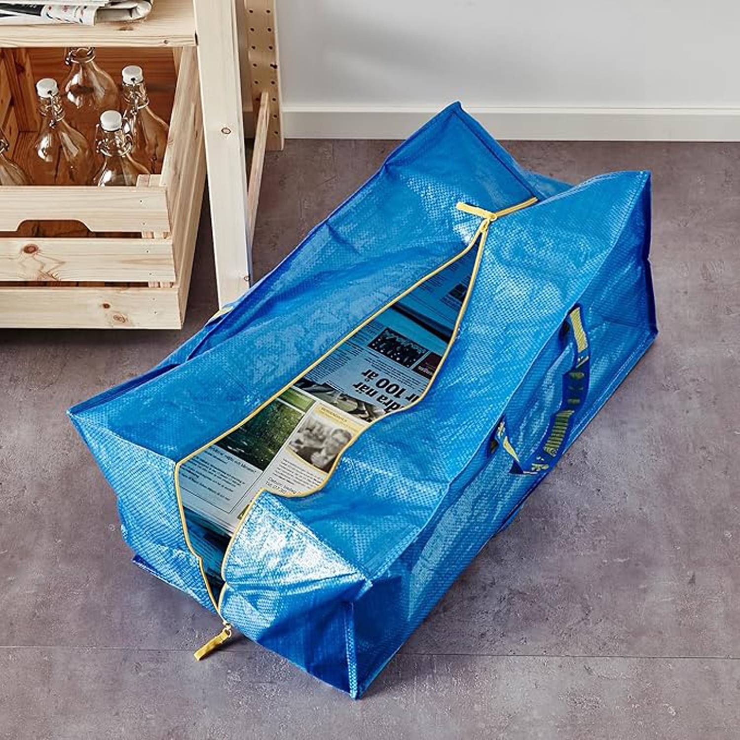 76L Durable PP Woven Zippered Storage Bag for Household 8