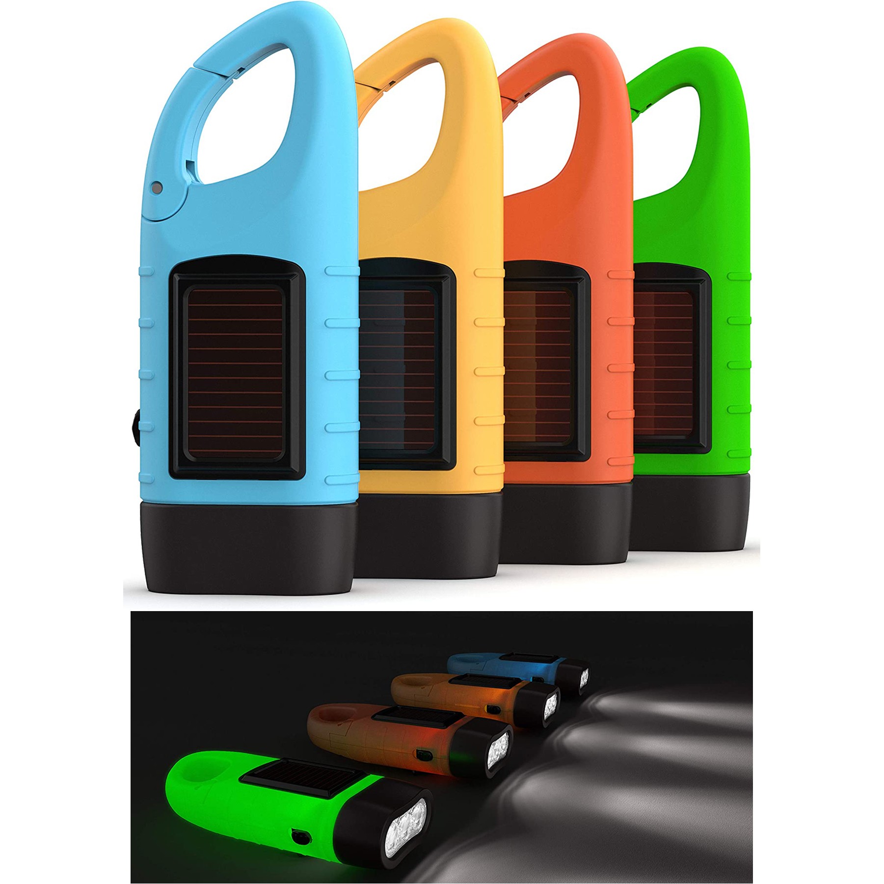 Rechargeable Flashlight with Solar Power and Hand Crank 3