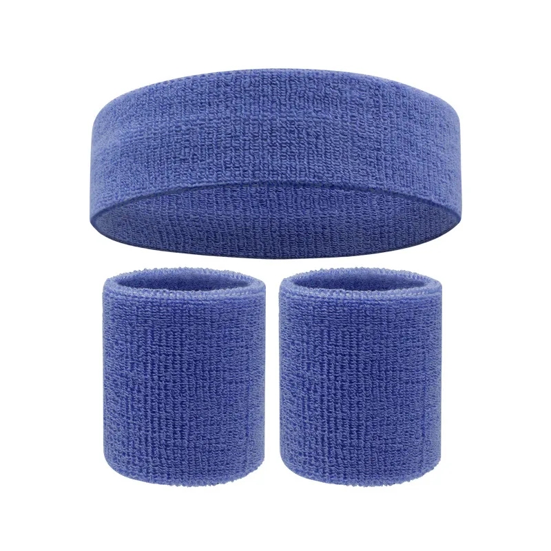 Sweatband Sports Headband Wristband Set 5