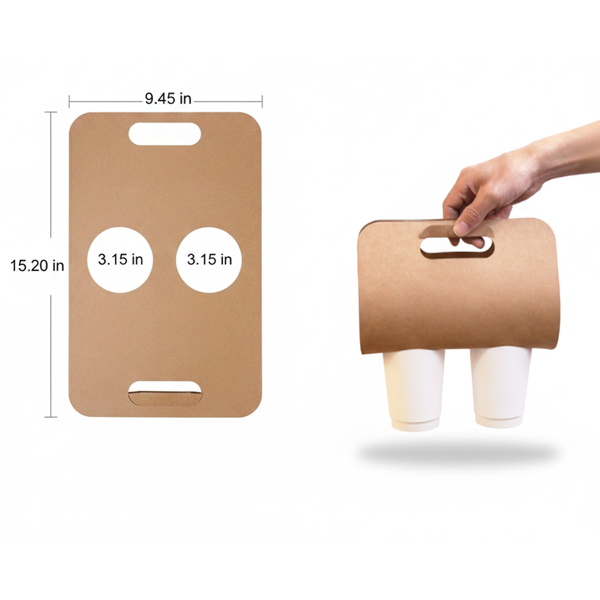 Double Hole Handheld Cup Holder 3