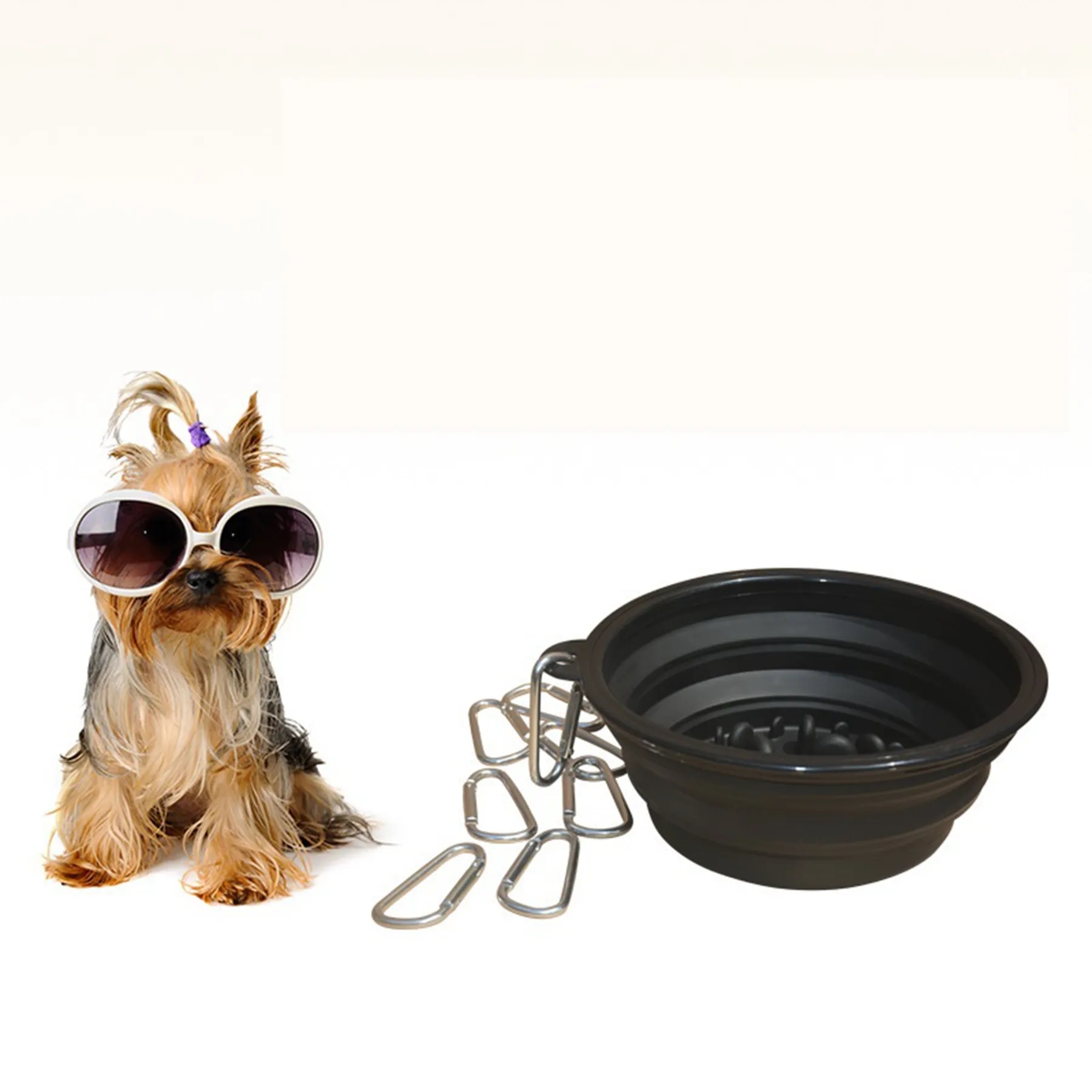 Collapsible Pet Silicone Slow Feeding Bowl 8