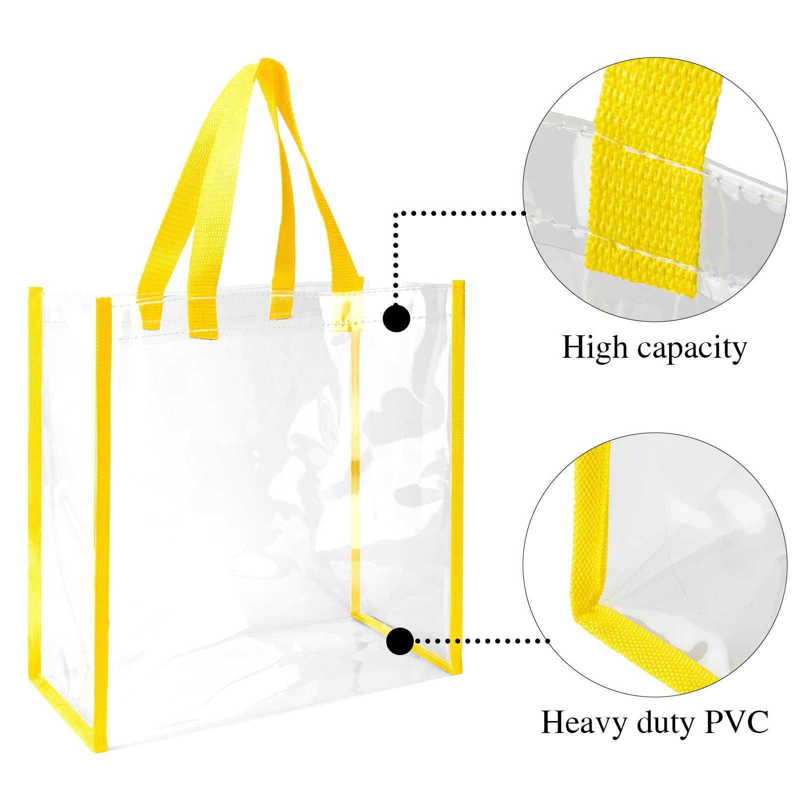 Stadium Approved Clear Transparent Pvc Tote Bag (12"X12"X6") 13
