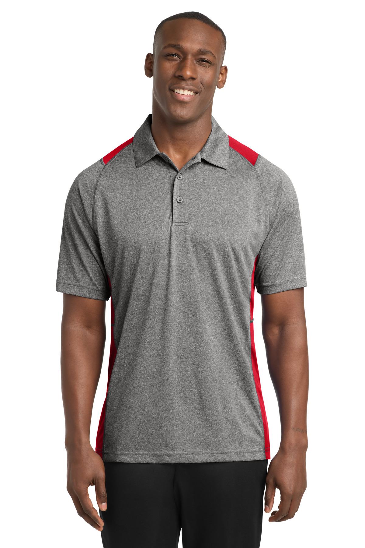 Sport-Tek Heather Colorblock Contender Polo. ST665 69