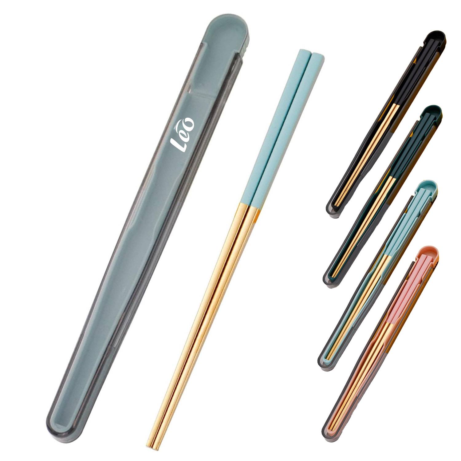 304 stainless steel portable chopstick box student set 2