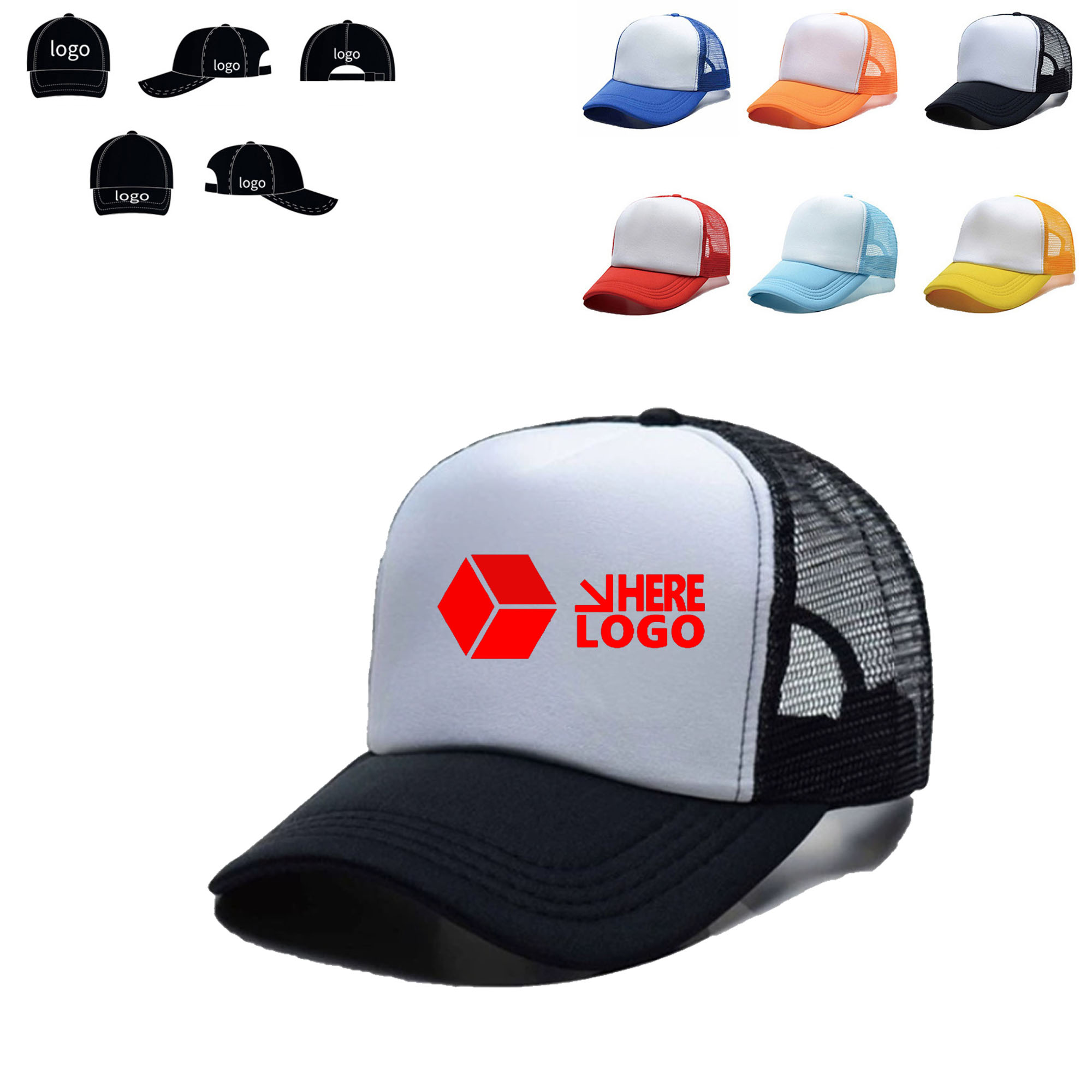 MOQ 100pcs Unisex Summer Mesh Cap Sun Hat 5