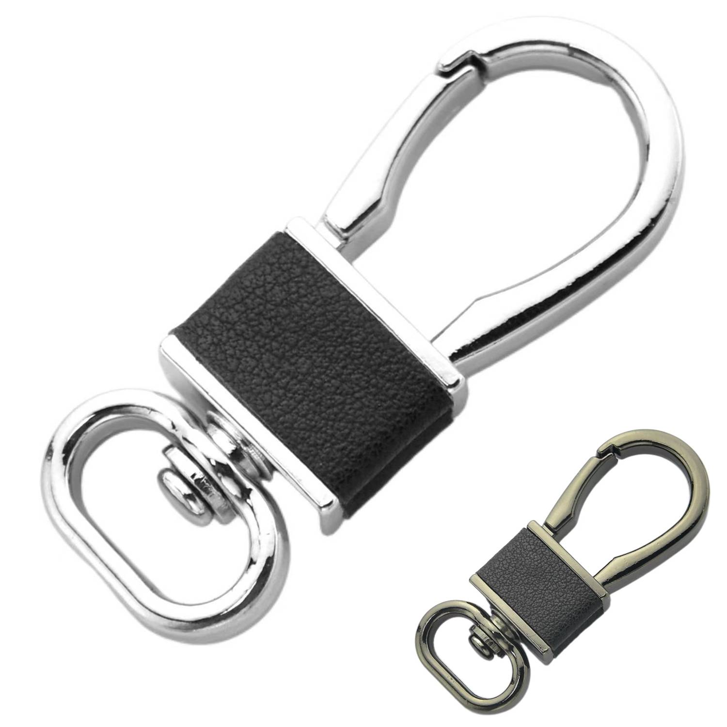 Men PU Leather Metal Key Ring Clip 7