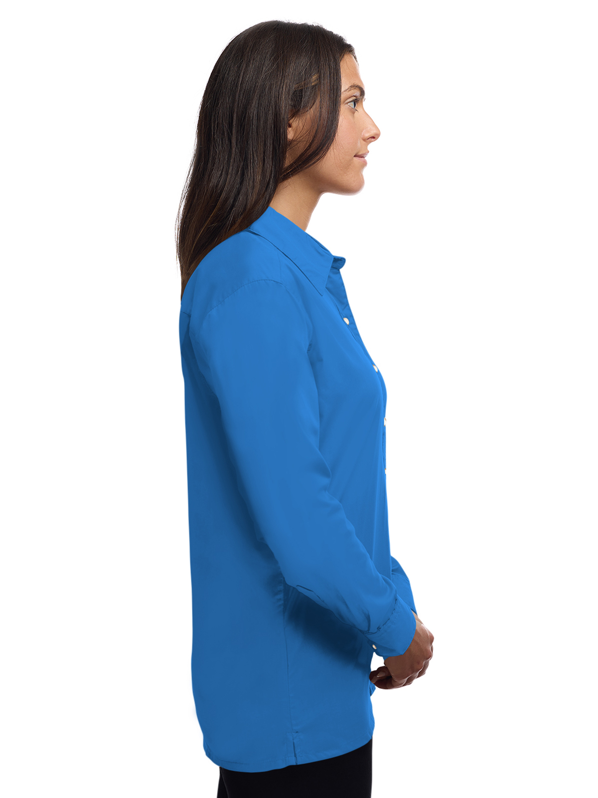Blue Generation - Women's Pocketless Long Sleeve Superblend Poplin Shirt 4