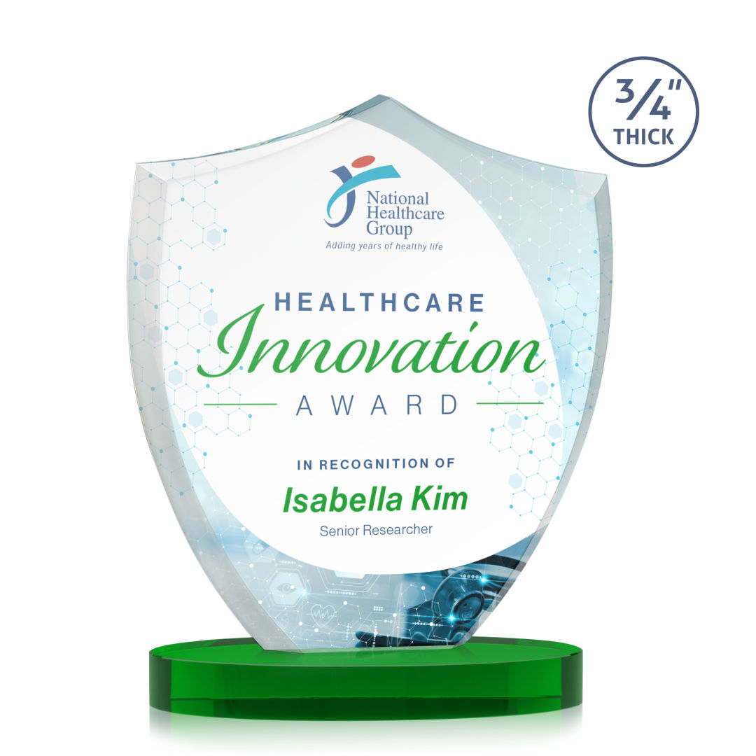 Scudo Shield VividPrint™ Award on Alberton Base - Green