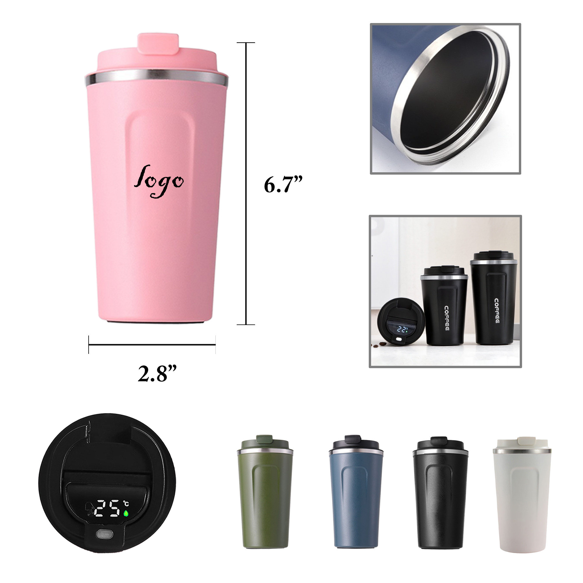 MOQ50 Insulated Stainless Steel Travel Mug 1