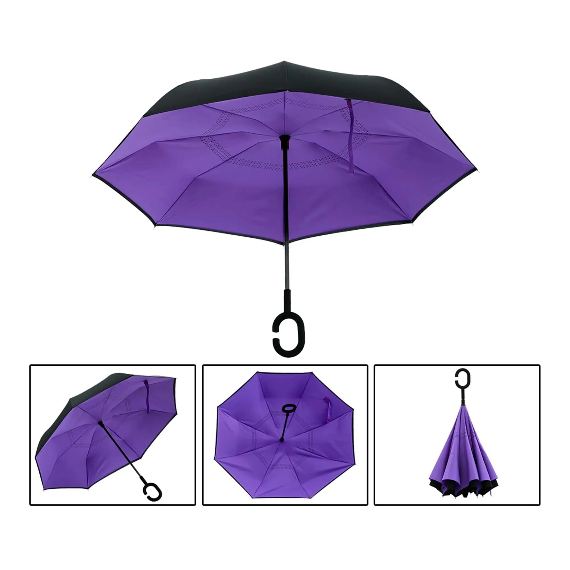 42" C Handle Inverted Reverse Umbrella 1