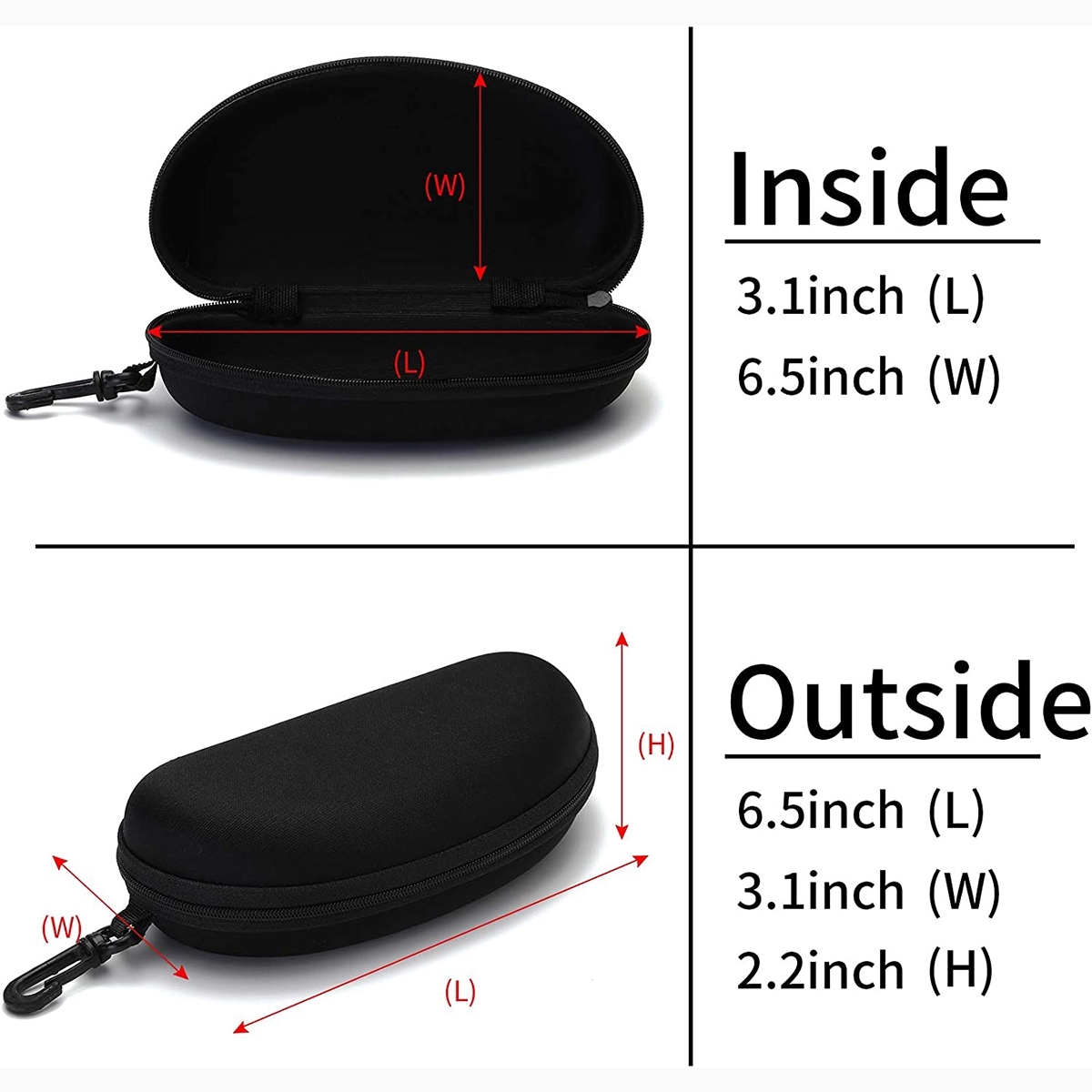 Portable Travel Zipper Eyeglasses Frame glasses Case 2