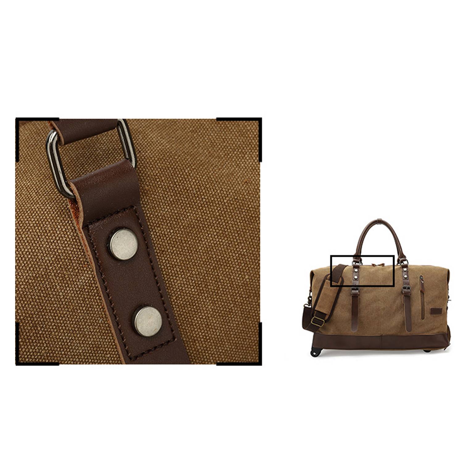 Canvas Duffel Weekend Bag w/ Wheels 5