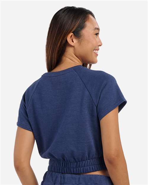 Women's French Terry Short Sleeve Cropped Crewneck Sweatshirt - BW2103 7