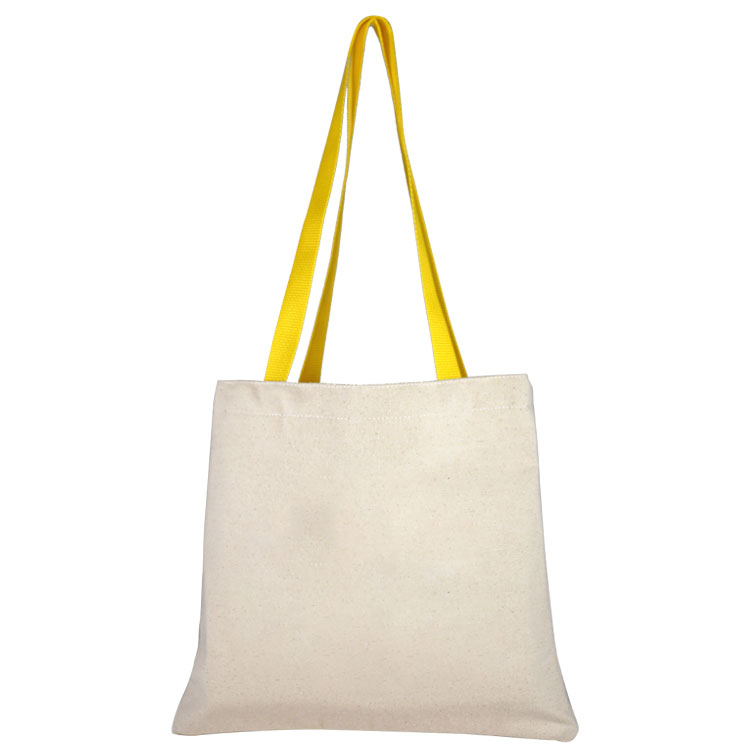 Flat Cotton Tote, with Poly Handles, Nylon Liner, custom tote bag with logo imprint 6