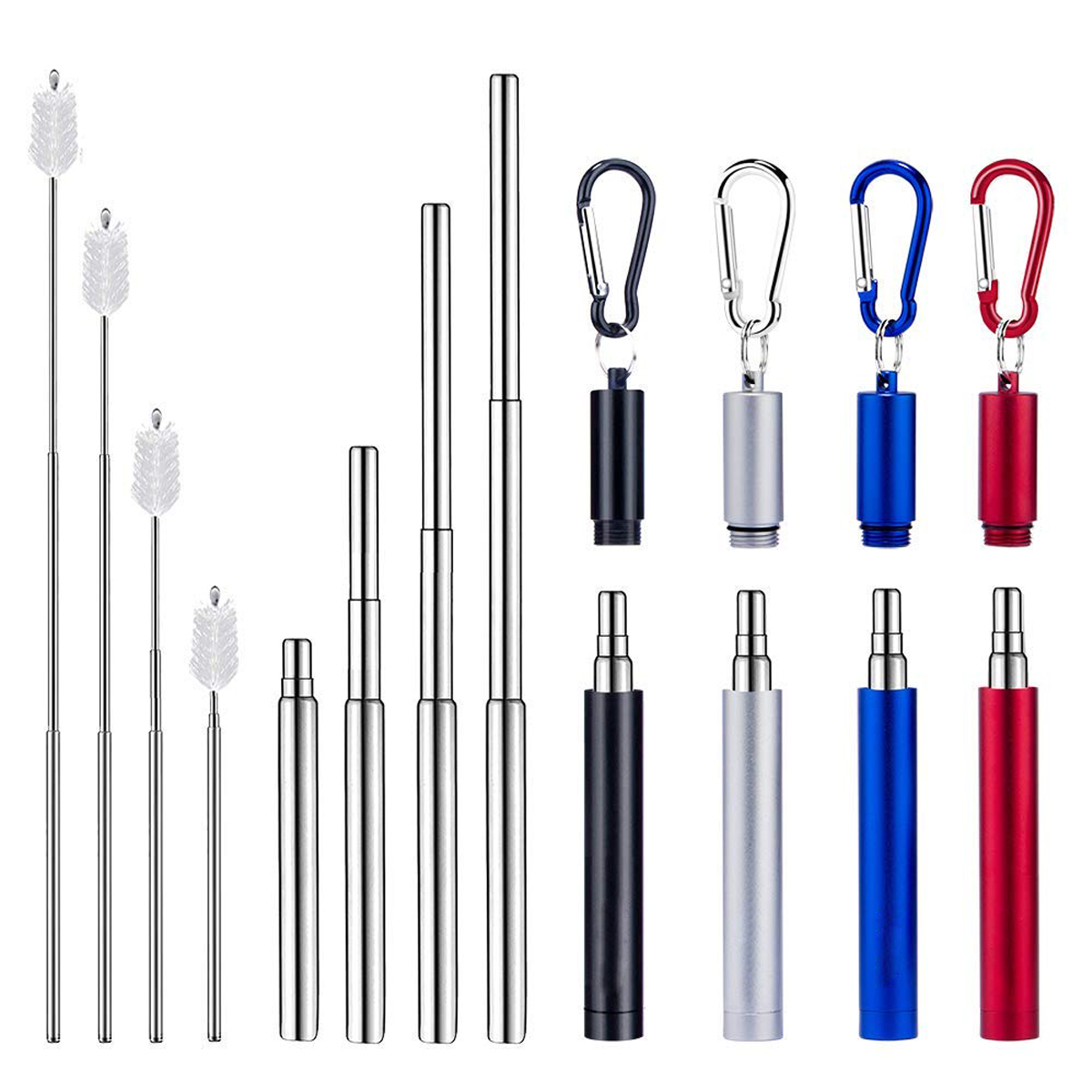 Reusable Telescopic Stainless Steel Straw Kit 4