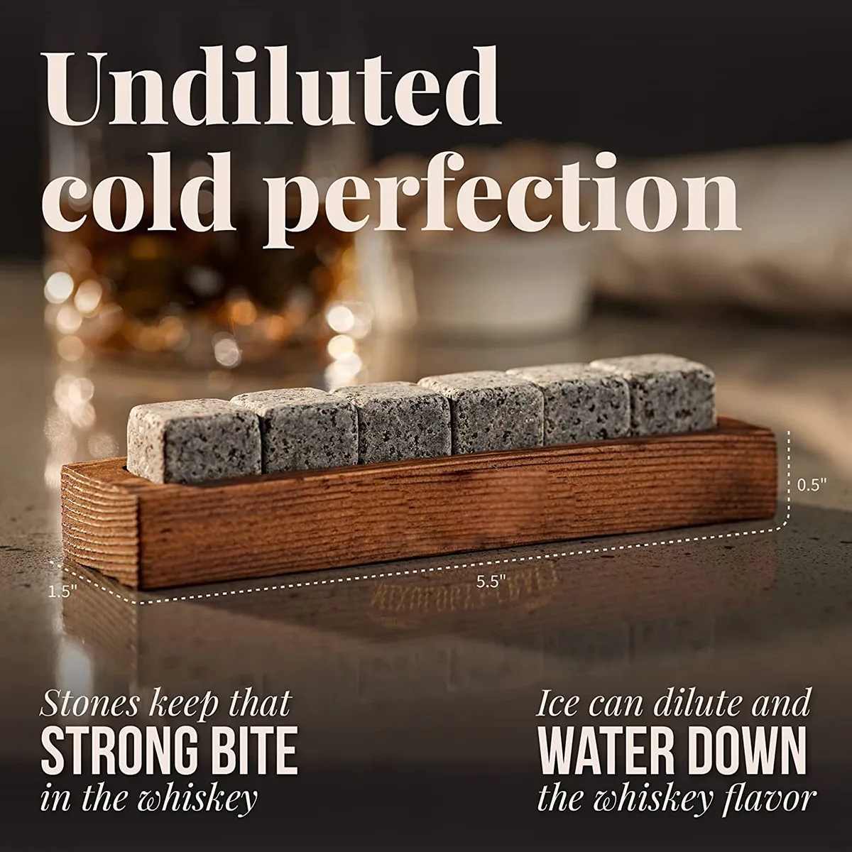 Granite Chilling Whiskey Cube Rocks Set 6