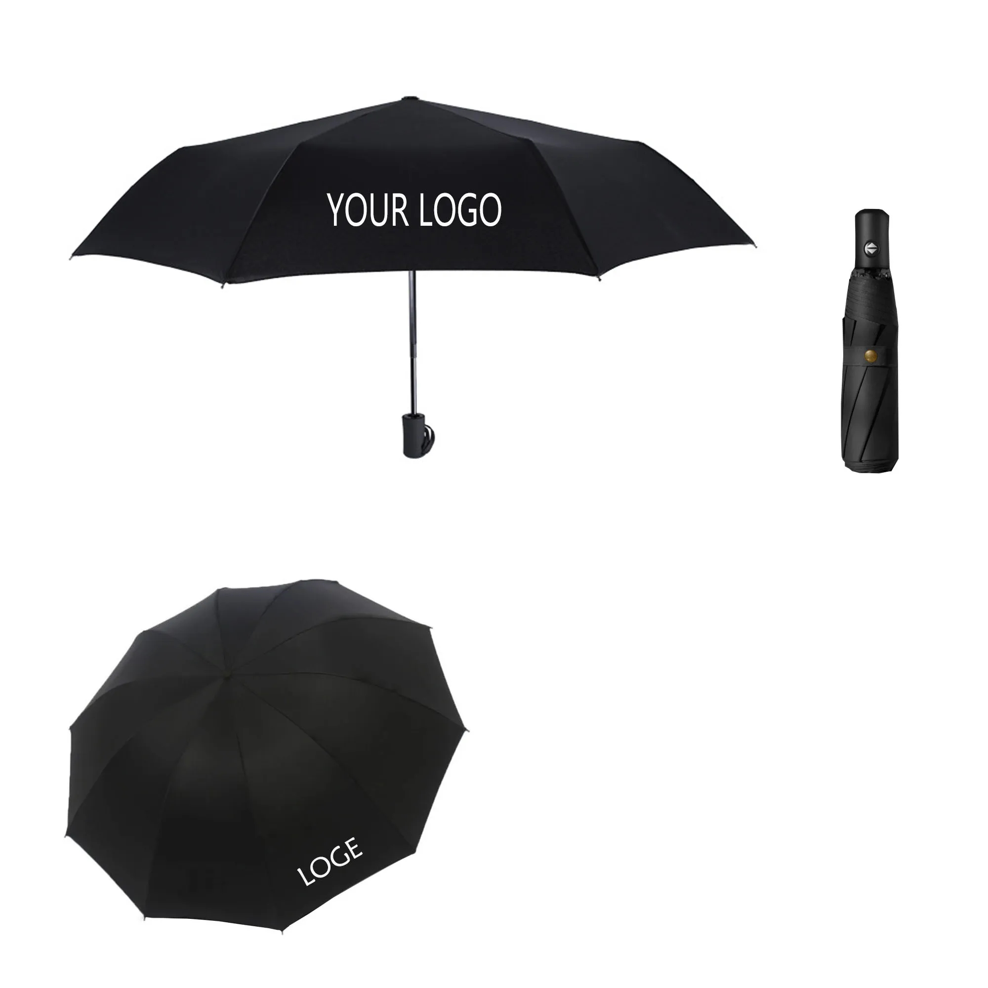 10 Bone Auto Open Folding Umbrella 3