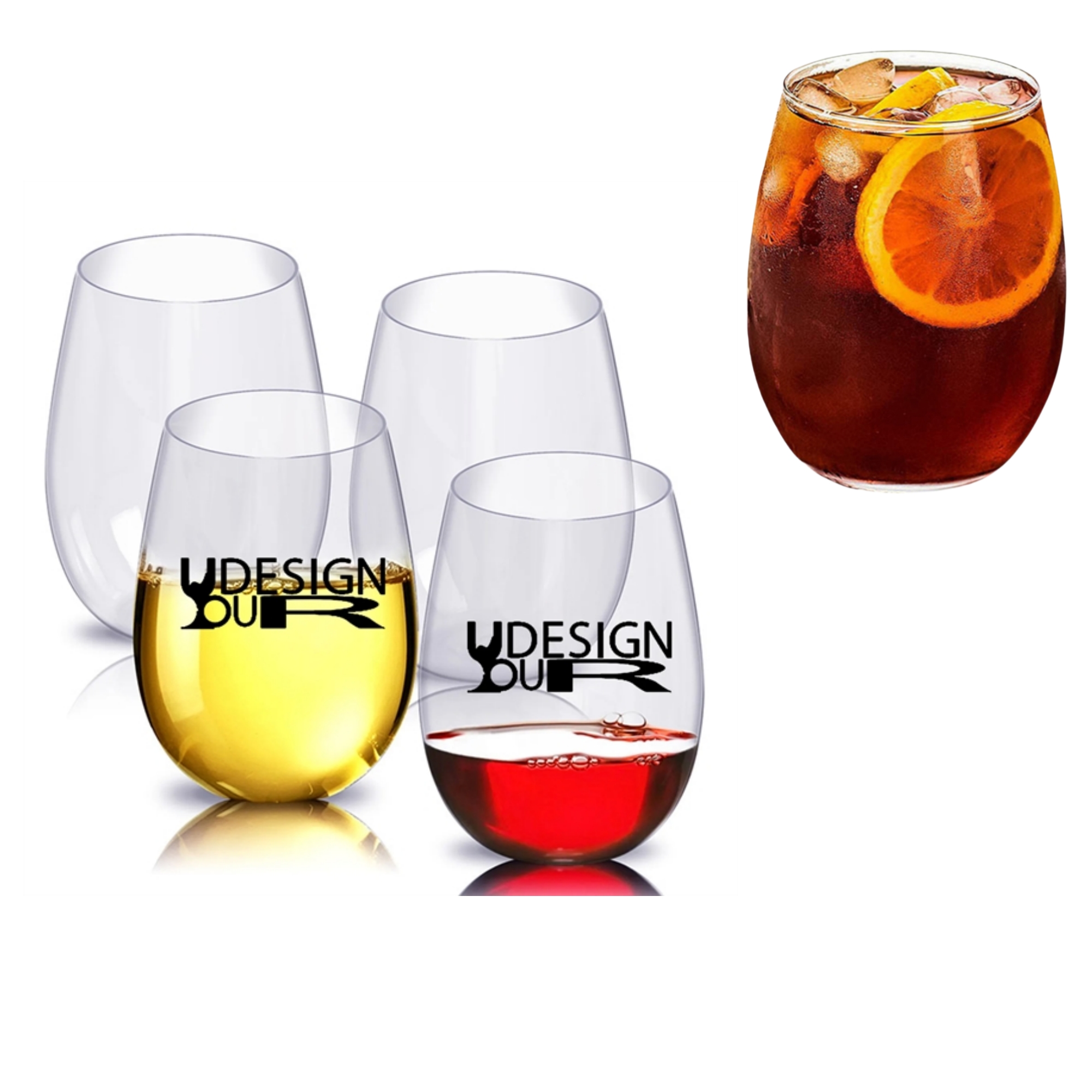 MOQ100 12OZ Clear Plastic Wine Glass 1