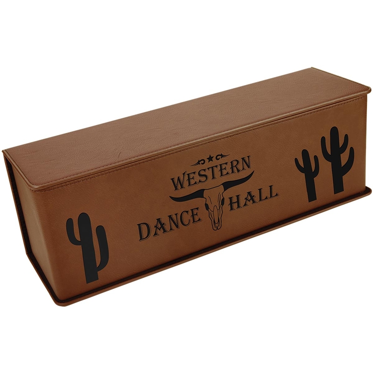 Dark Brown Leatherette Single Wine Box w/ Tools 1