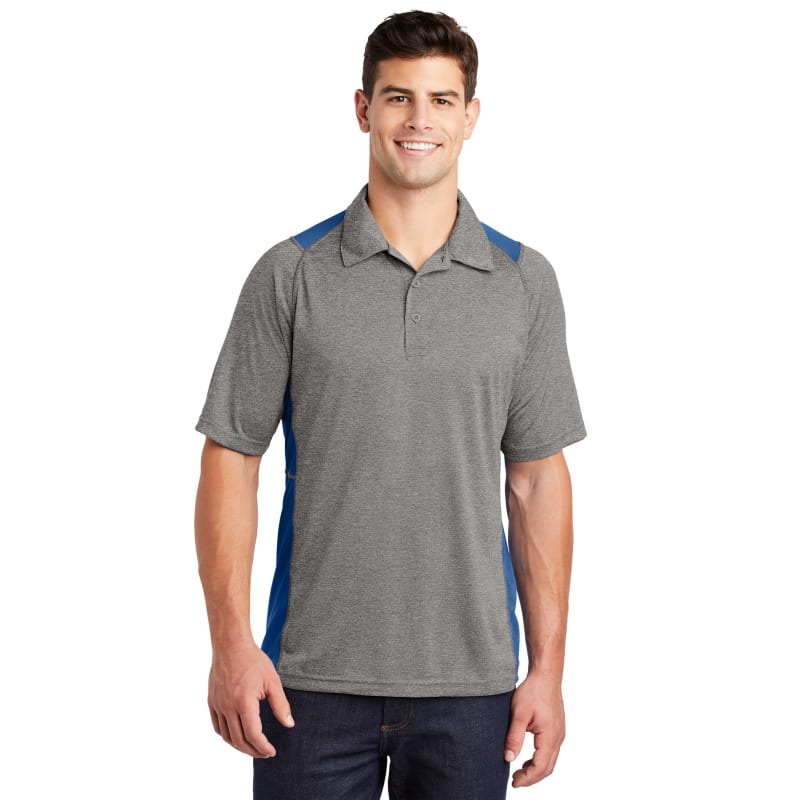 Sport-Tek Heather Colorblock Contender Polo. 86