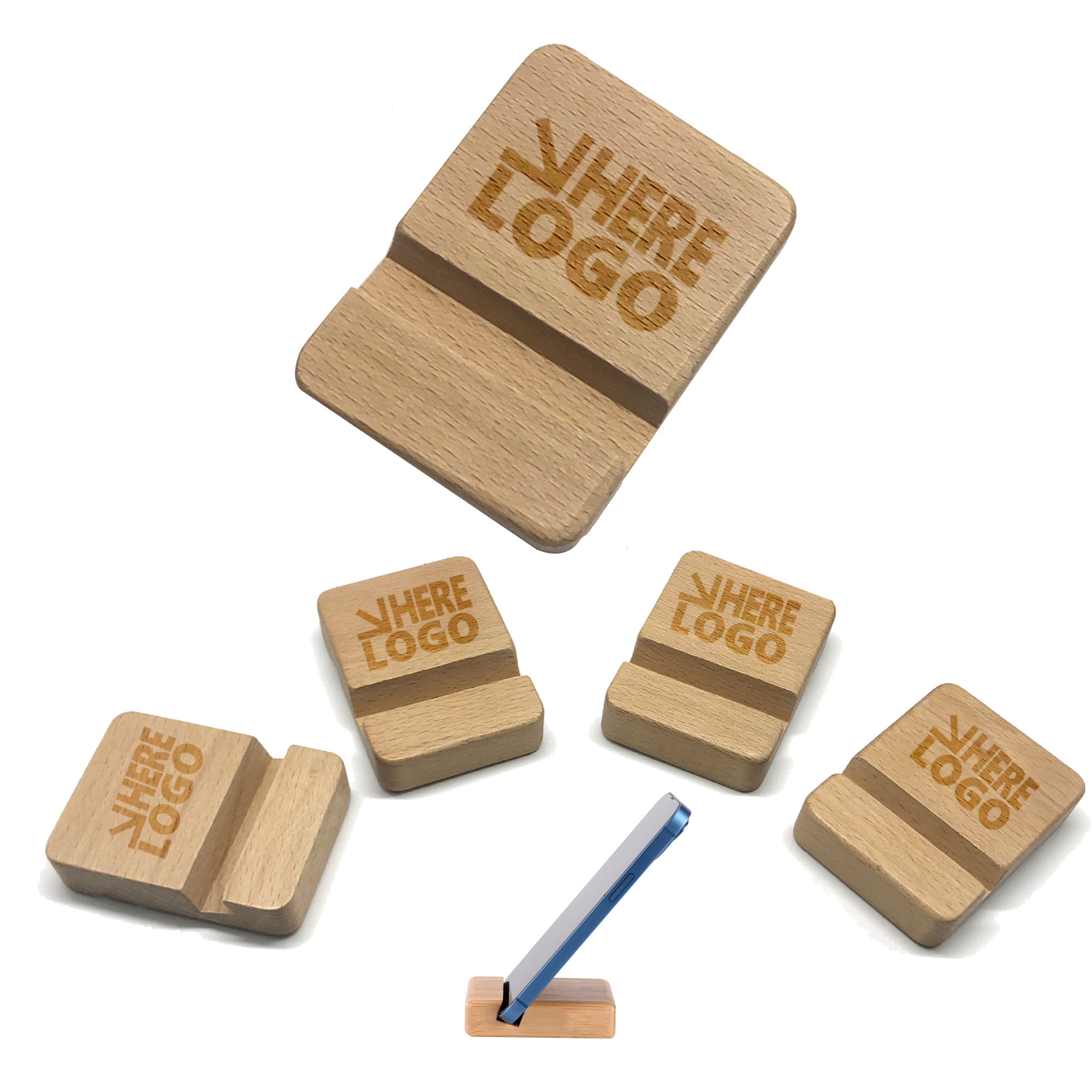 MOQ 20 PCS Wooden Phone Holder 1