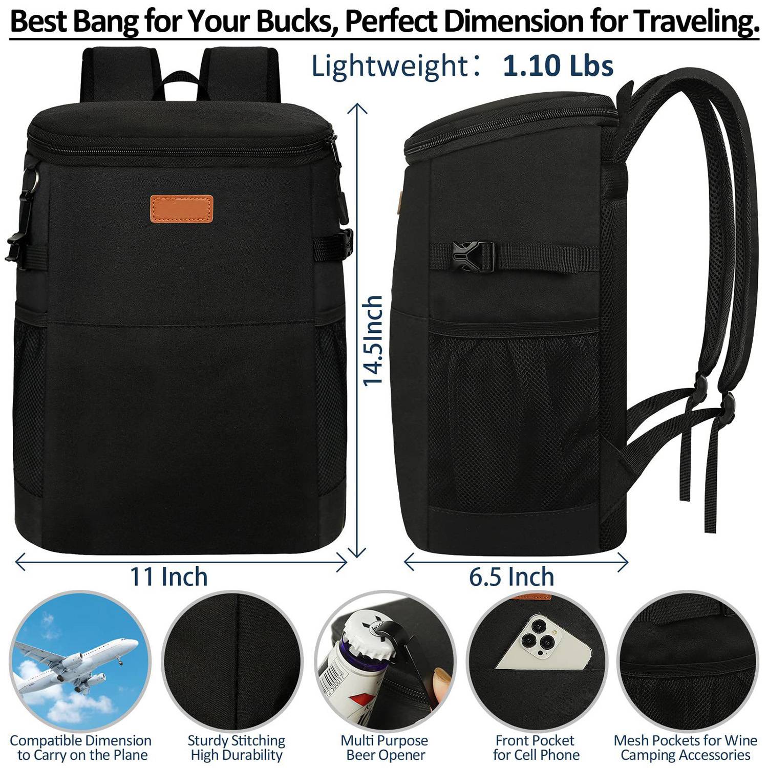 17L Large Insulated Cooler Backpack for Outdoor Camping 10