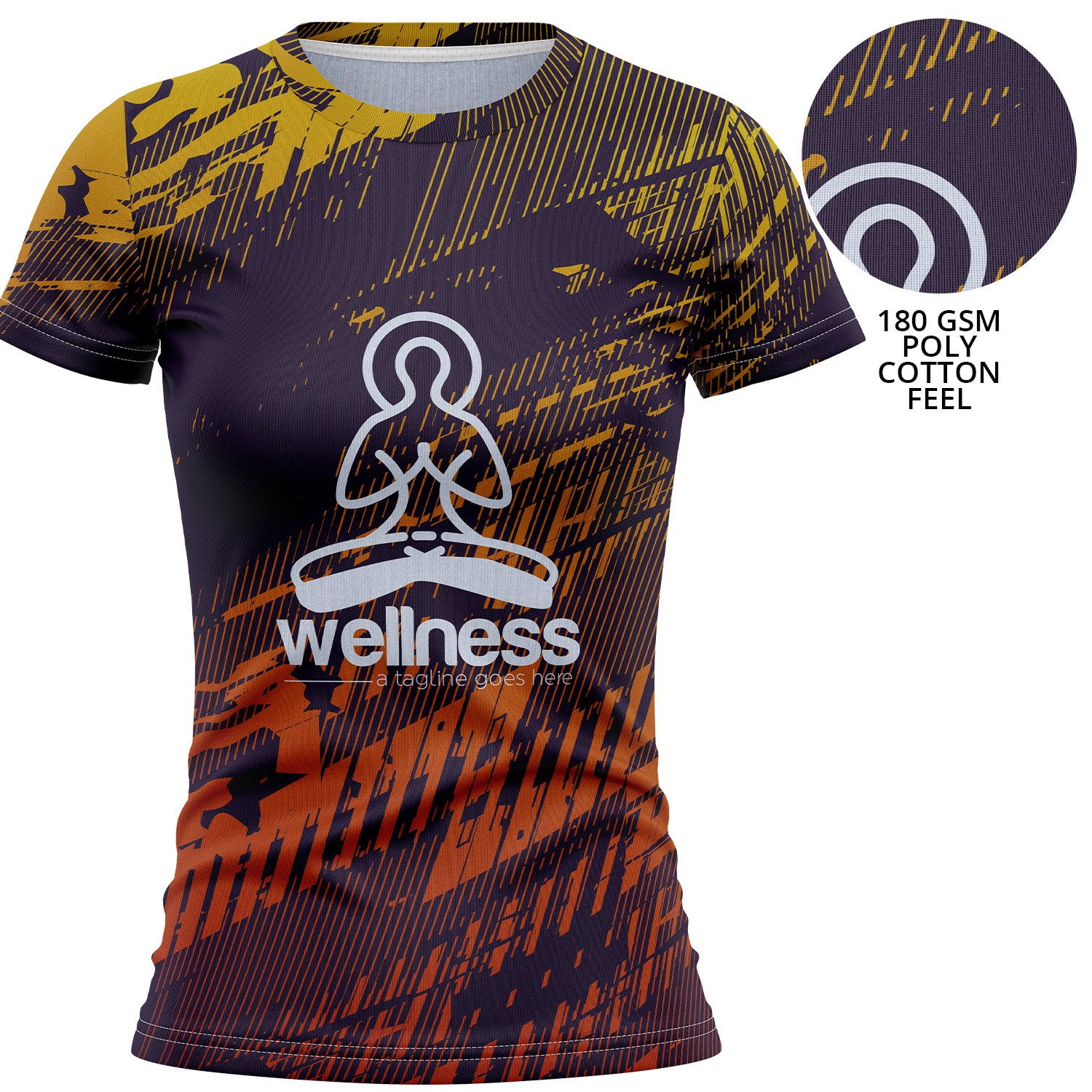 Women's 180 GSM Jersey Knit Cotton Feel Sublimation Short Sleeve T-shirt 3
