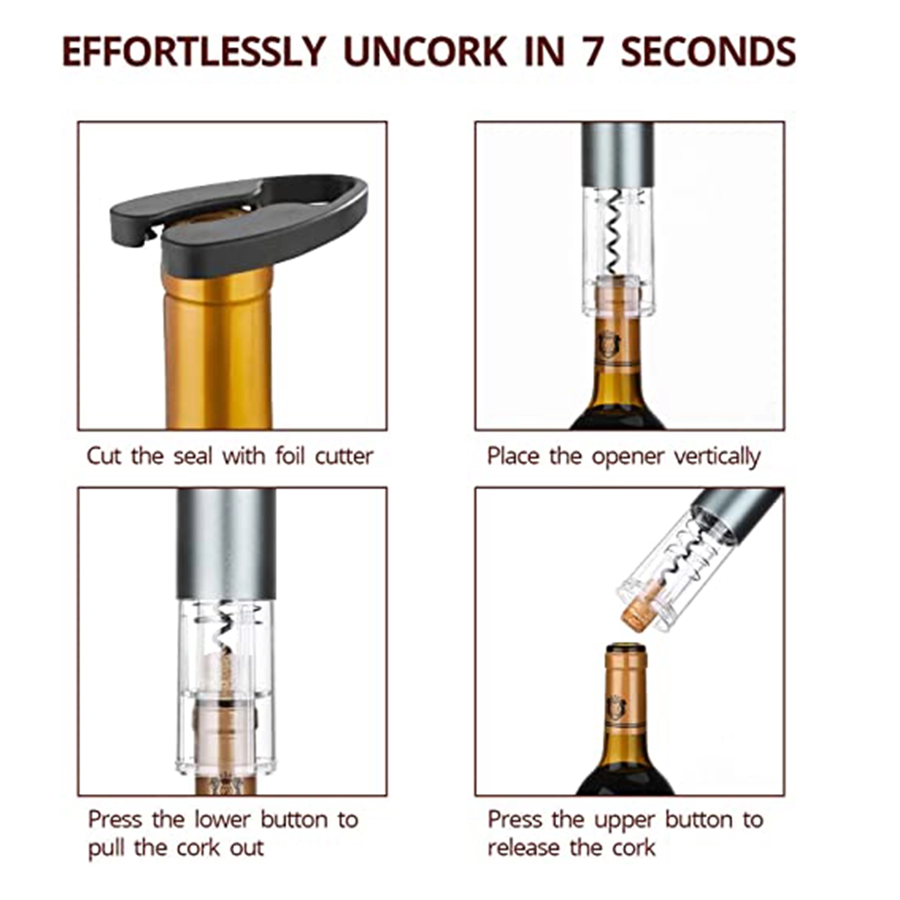 Rechargeable Electric Wine Bottle Opener Automatic Gift Set 3
