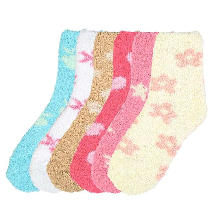 Women's Plush Socks - Flower Pattern Size 9-11 3 Pack 2