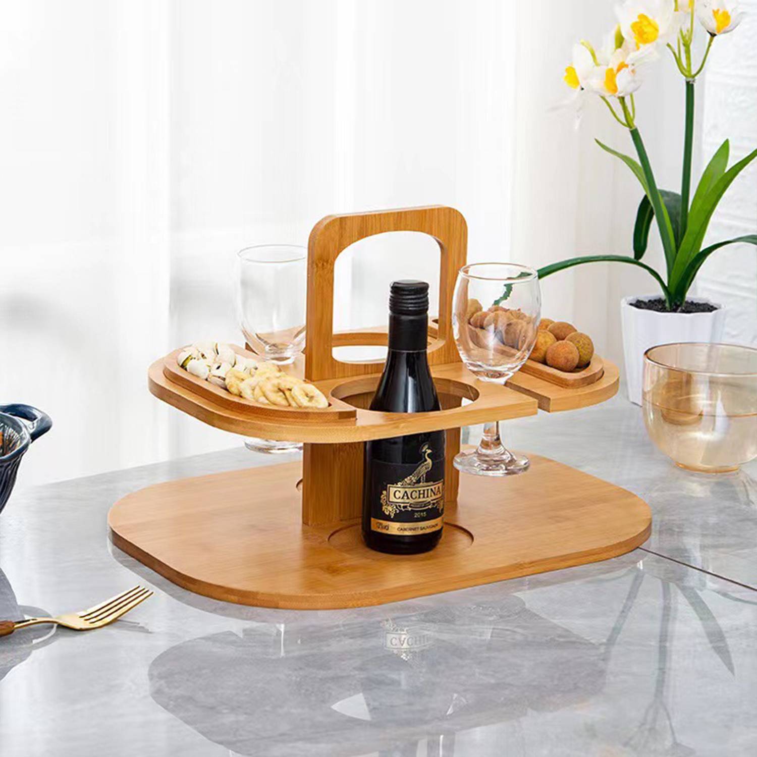 Wooden Outdoor Wine Table 4