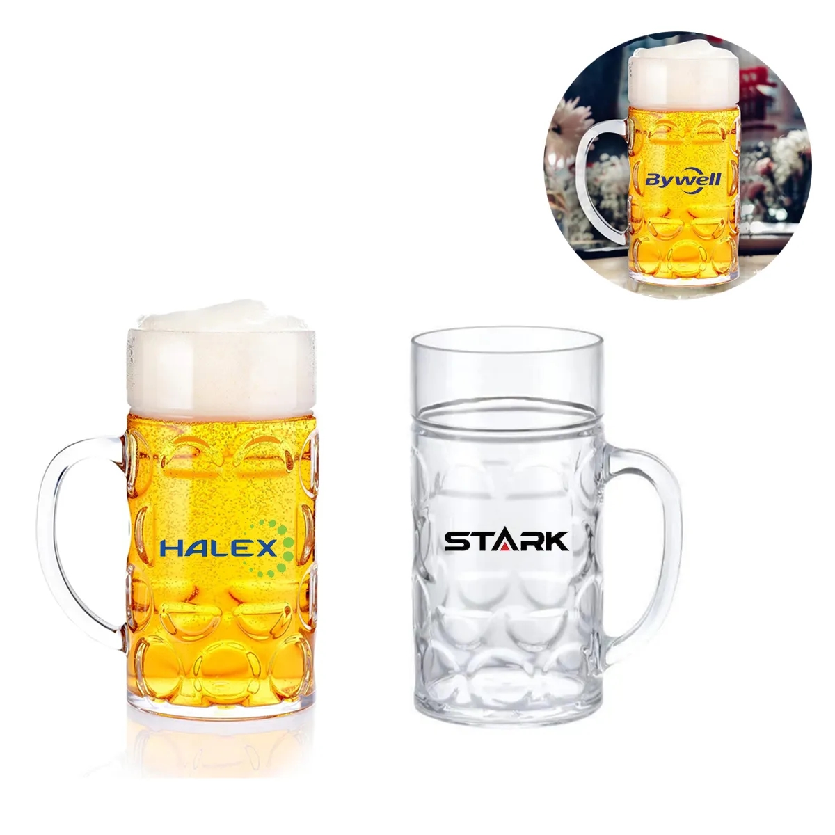 32OZ Clear Plastic Beer Mugs 3
