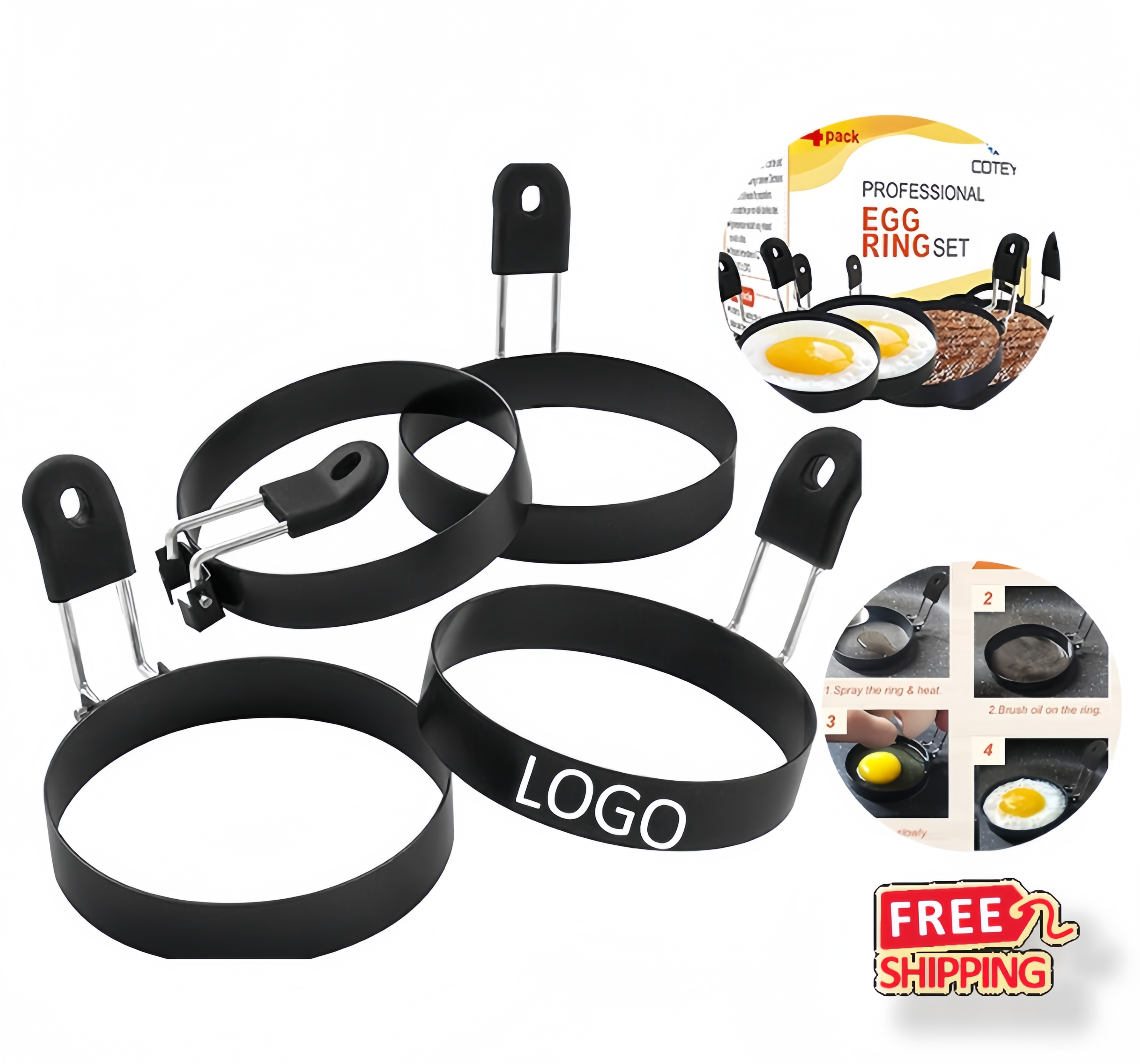 Bulk Stainless Steel Egg Rings for Restaurants, Pancakes, Muffins, Griddle, Commercial 1