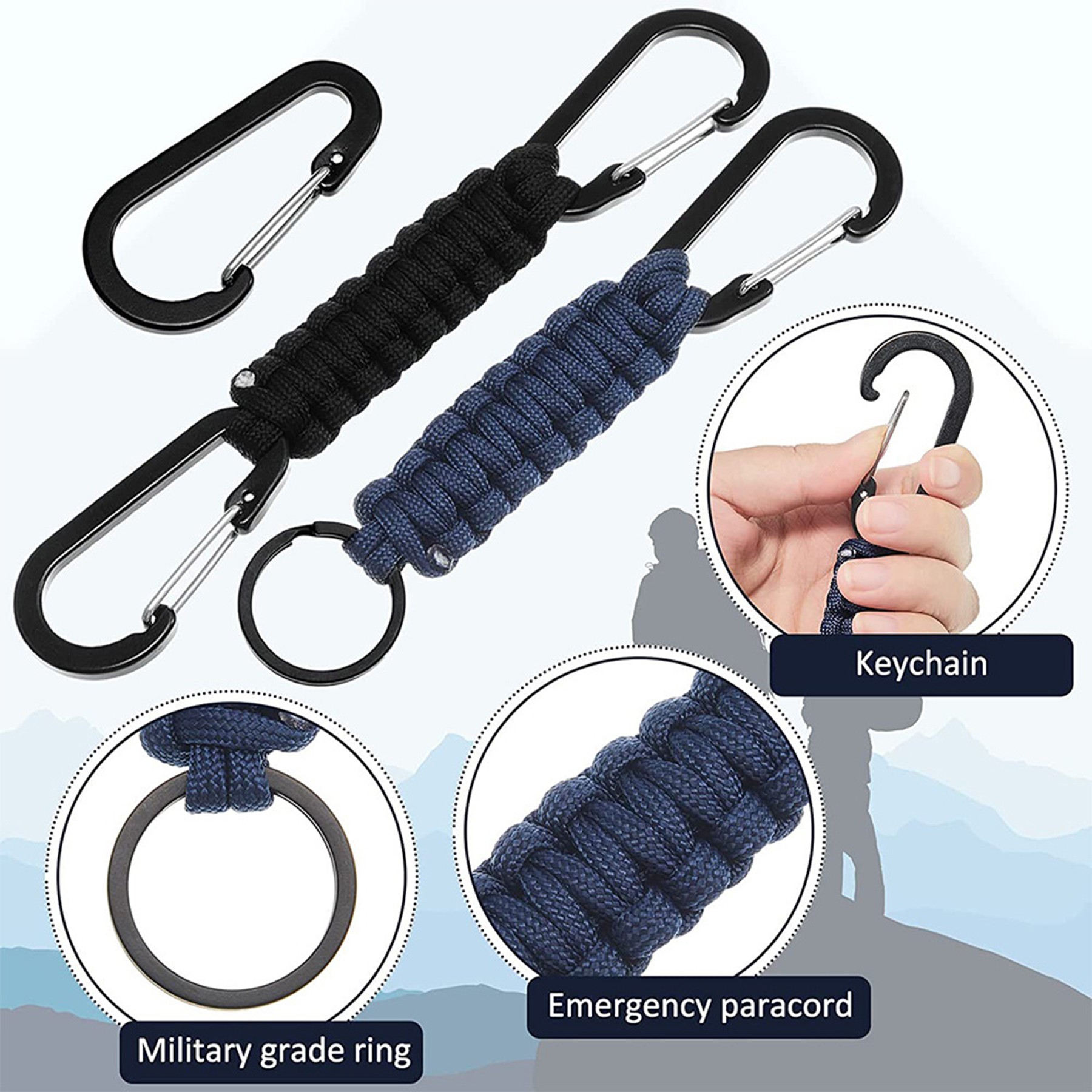 Paracord Survival Woven Rope Keychain 4