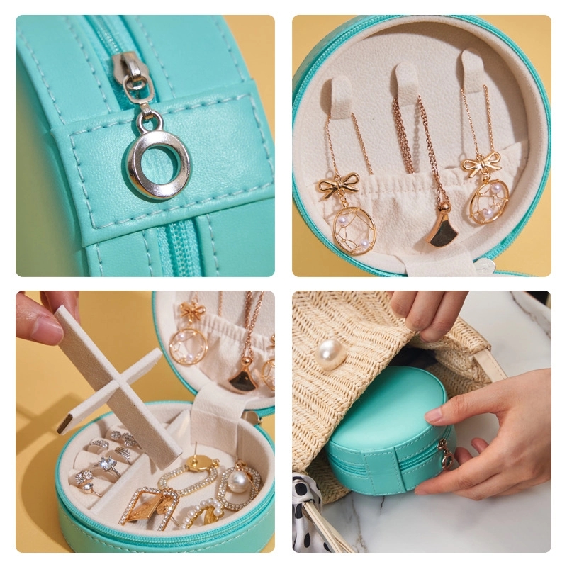 Custom PU Leather Portable Travel Jewelry Organizer Box 16