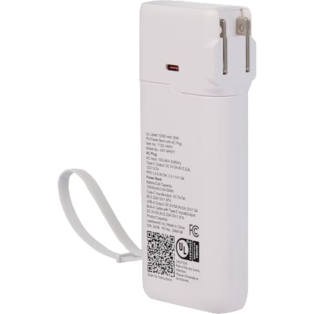 UL Listed 10,000 mAh 20W PD Power Bank with AC Plu 87
