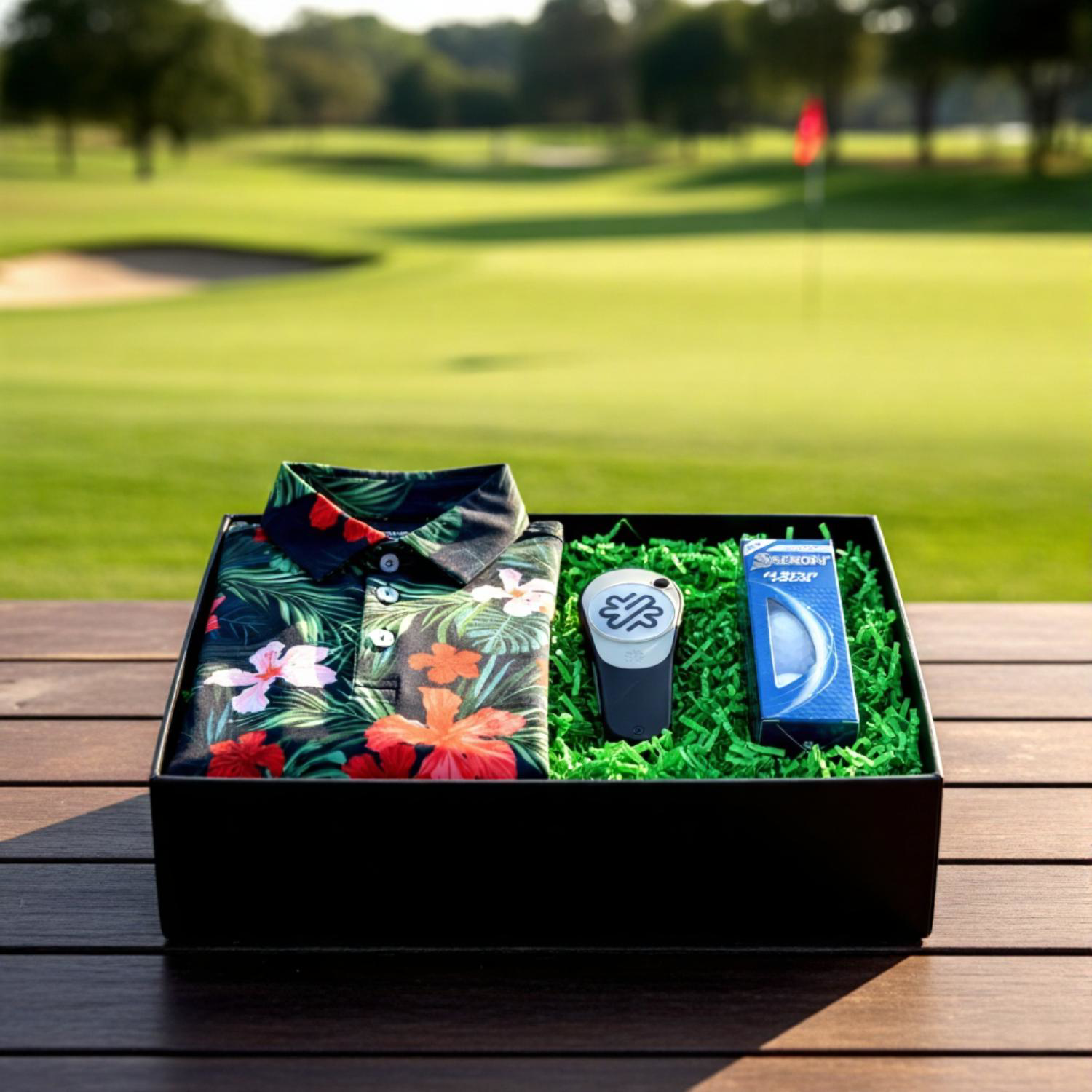 YATTA Golf® Blossom Men's Polo Shirt, Srixon® Golf Balls & Pitchfix® Icon Divot Tool Gift Set 1