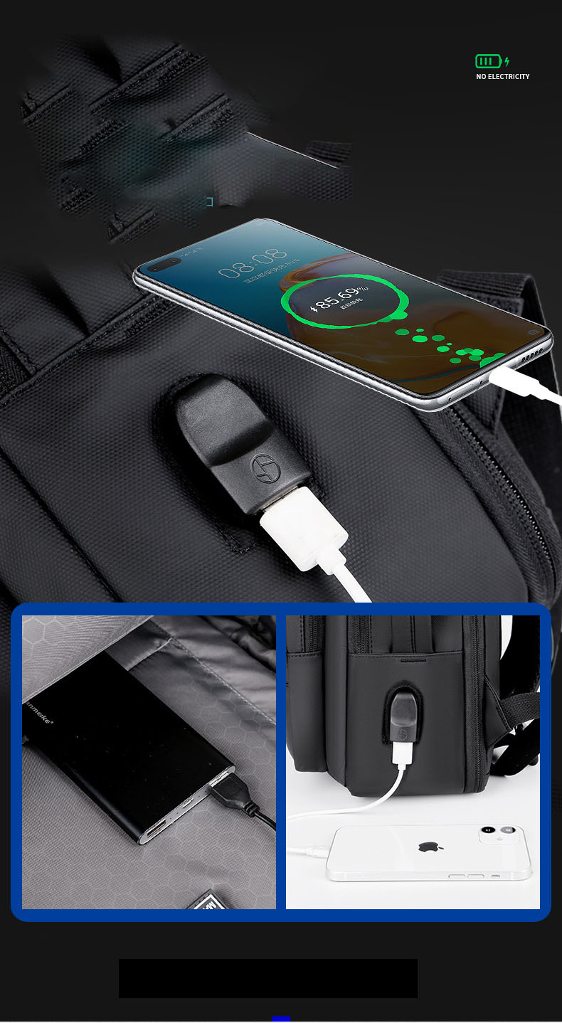 Business Anti Theft Durable Laptops Backpack / USB Charging Port 10