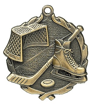 Hockey Wreath Medal, 1 3/4" 2