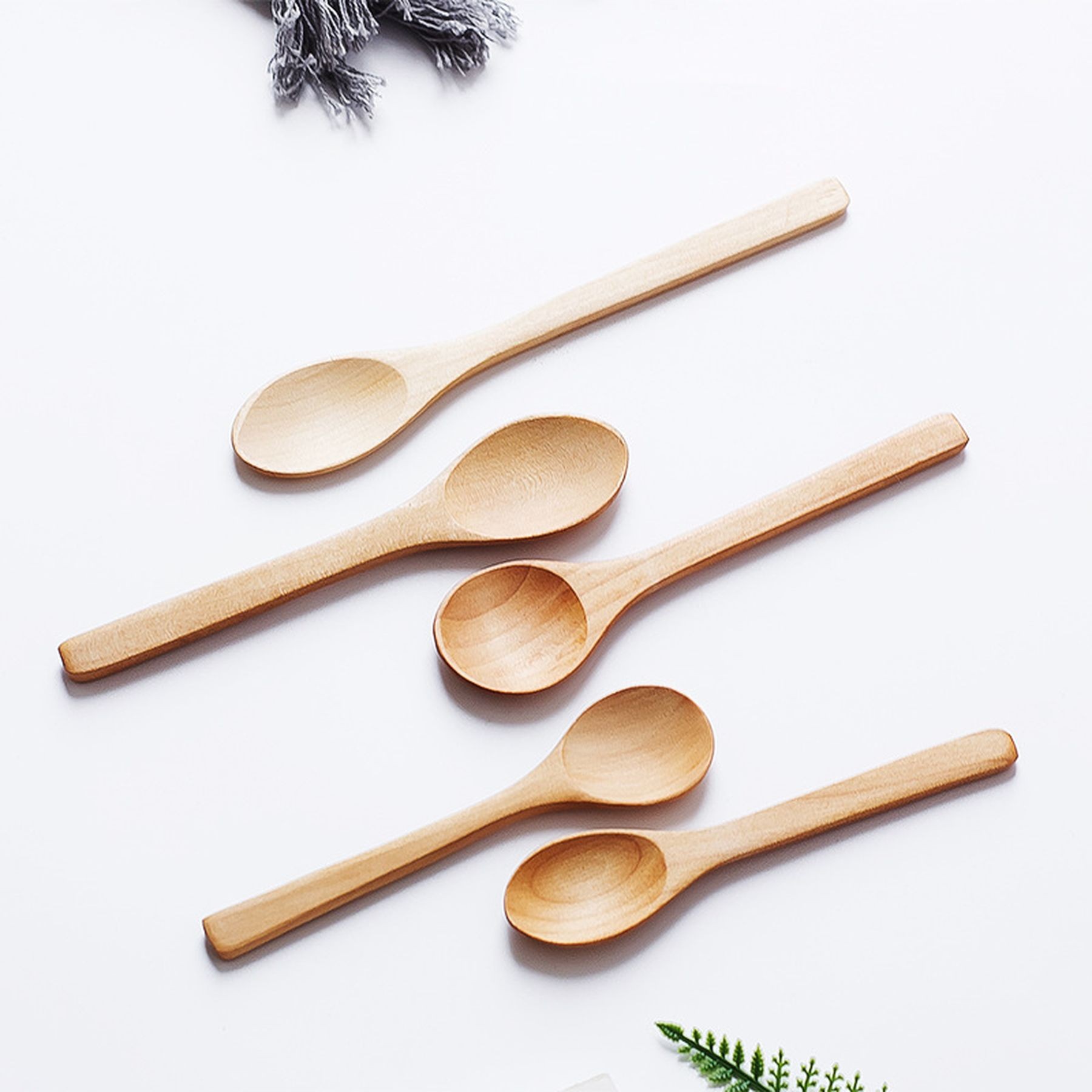 Mini Bamboo Honey Spoons Cooking Condiments Nature Spoons 7