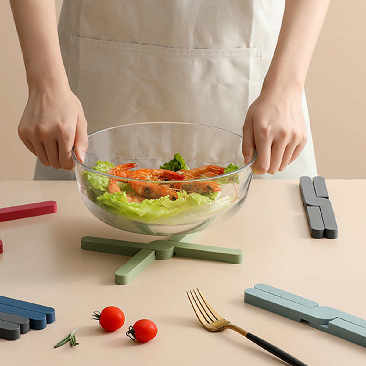 Heat Insulated Silicone Folding Kitchen Table Coaster 11