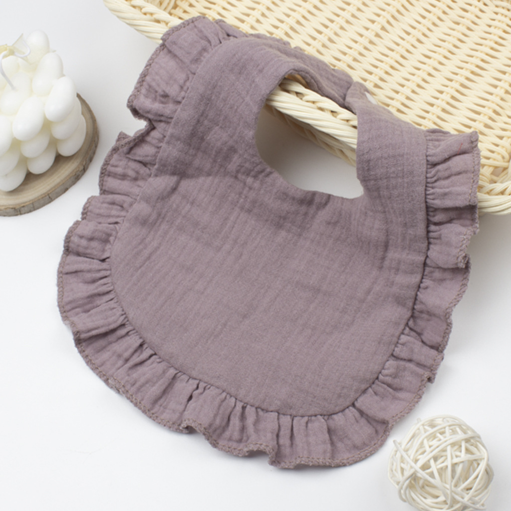 Baby Muslin Bibs Drool Bibs Bandana Ruffle Soft Cotton for Newborn Baby 4