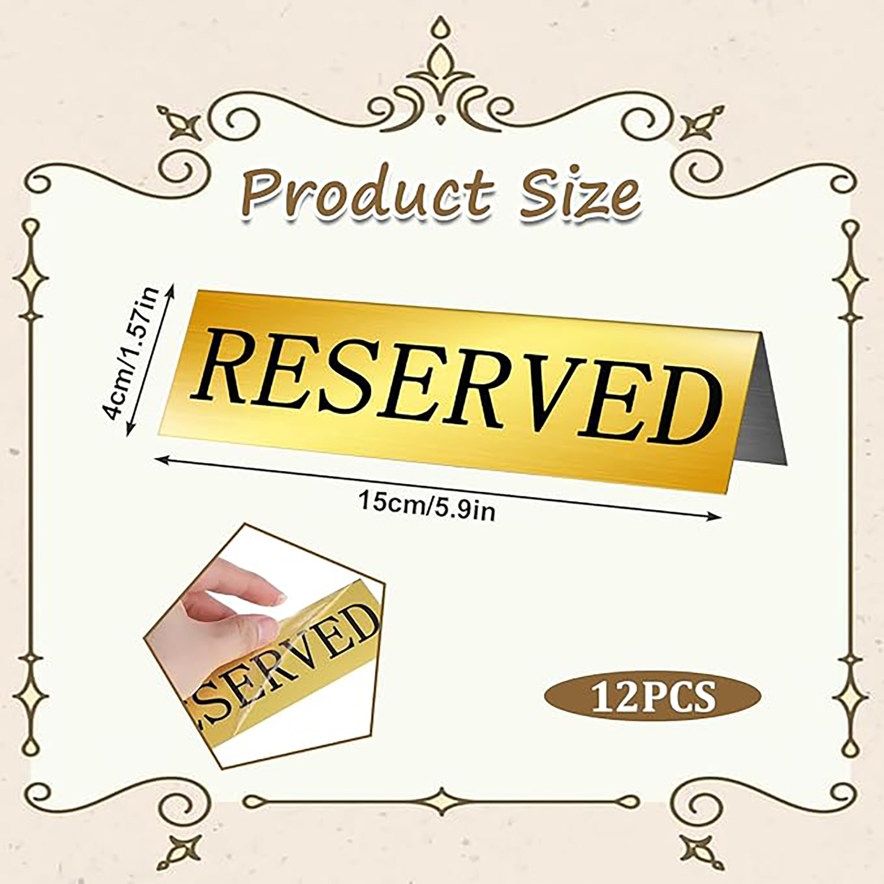 Gold Metal Desktop Reserved Sign 1