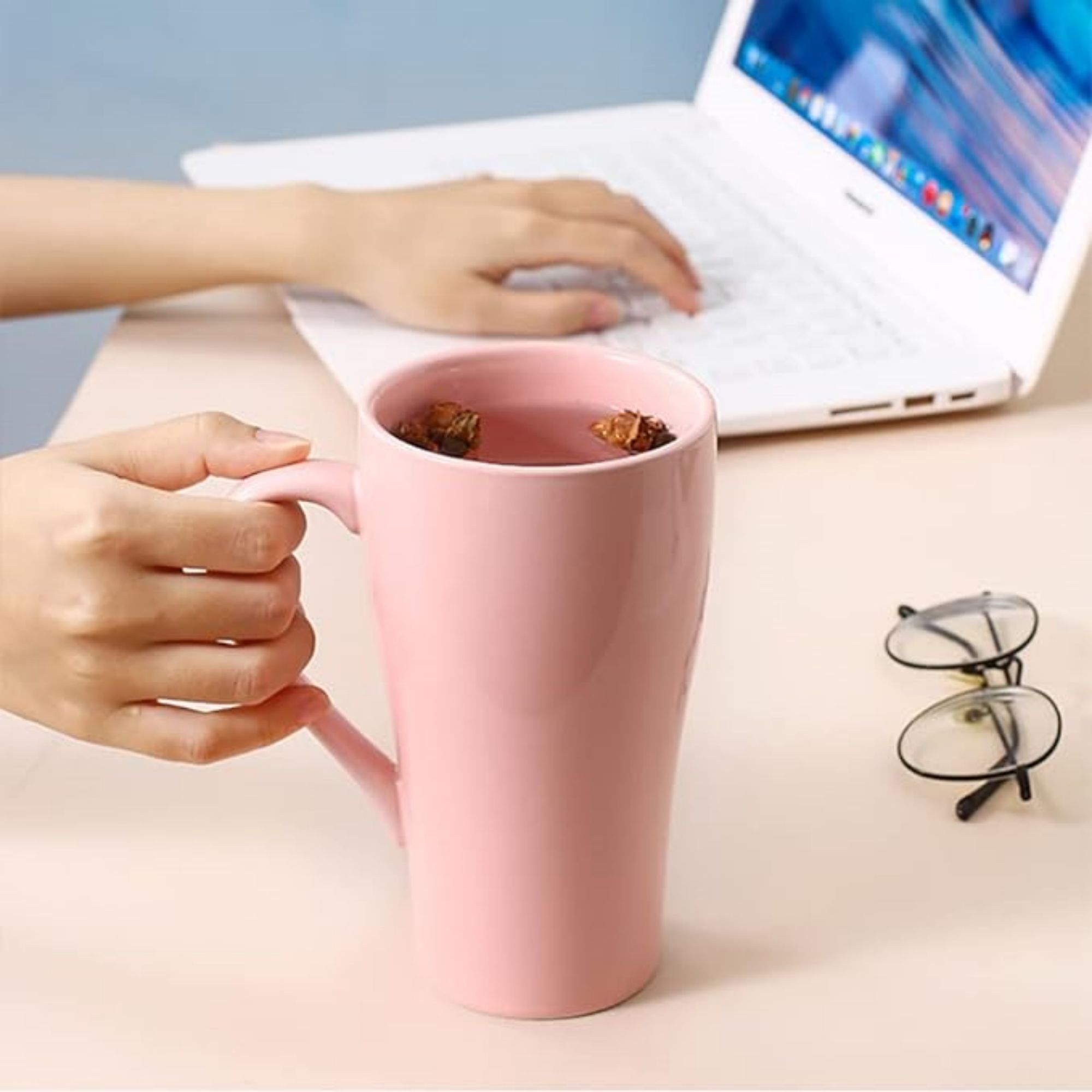 16 oz Large Size Ceramic Mug with Wide Loop Handle 4