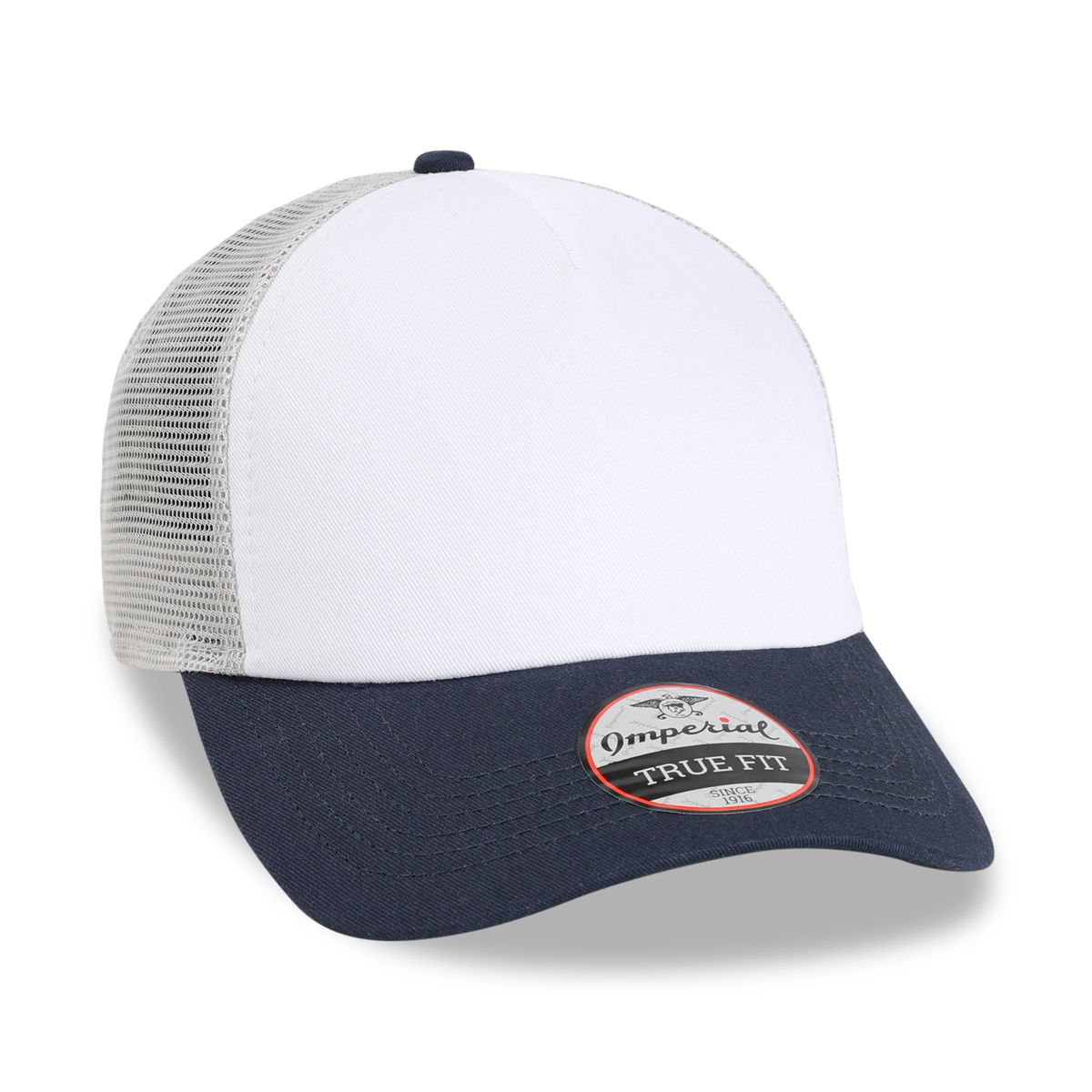 Imperial 1287 5-Panel North Country Trucker Hat w/ Leatherette Patches or Embroidery 28